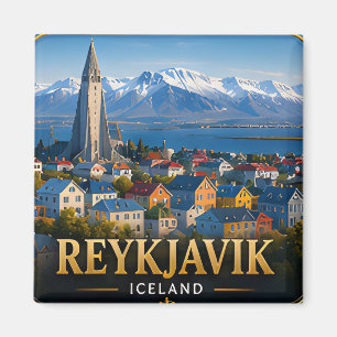 Reykjavik Iceland Northern Lights Escape ❄️ Magnet