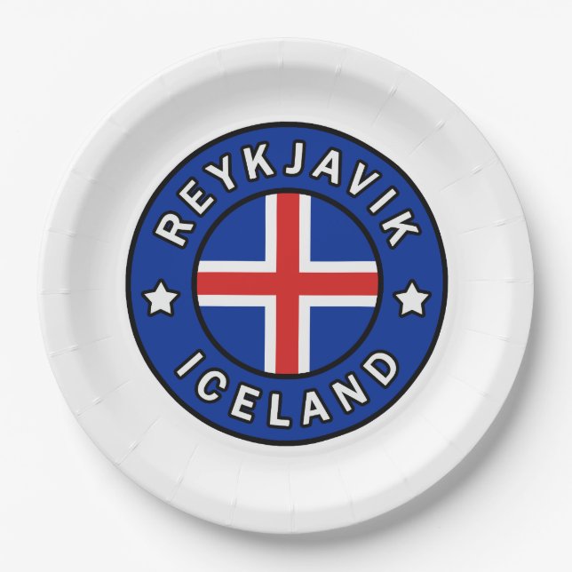 Reykjavik Iceland Paper Plates (Front)