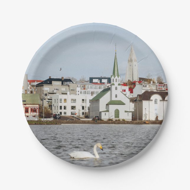 Reykjavik Iceland Paper Plates (Front)