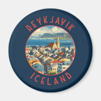 Reykjavík Iceland Retro Distressed Circle