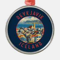 Reykjavík Iceland Retro Distressed Circle