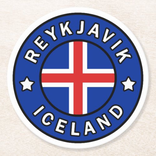 Reykjavik Iceland Round Paper Coaster
