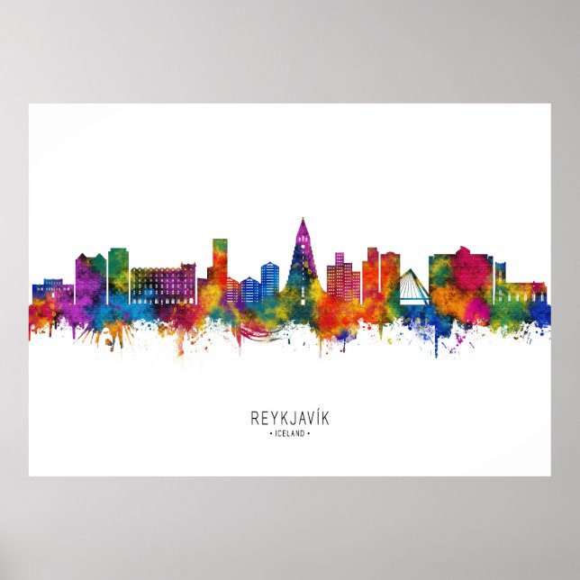 Reykjavik Iceland Skyline Poster (Front)