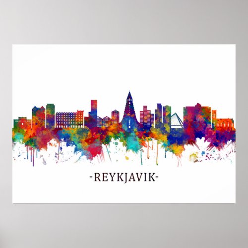 Reykjavik Iceland Skyline Poster