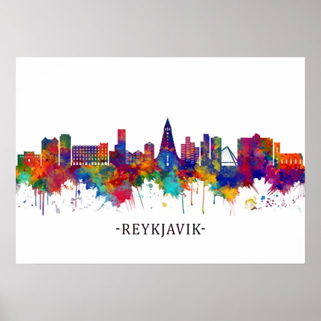 Reykjavik Iceland Skyline Poster (Front)
