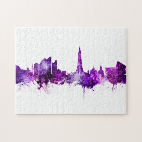 Reykjavik Iceland Skyline Purple Jigsaw Puzzle