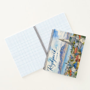 Reykjavik Iceland souvenir watercolor Notebook