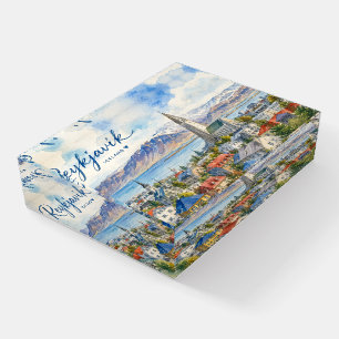 Reykjavik Iceland souvenir watercolor Paperweight