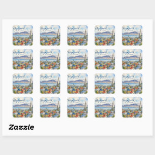 Reykjavik Iceland souvenir watercolor Square Sticker