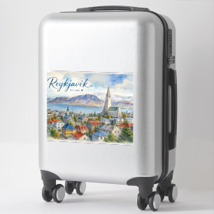 Reykjavik Iceland souvenir watercolor Sticker