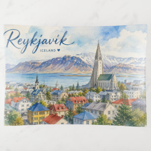 Reykjavik Iceland souvenir watercolor Trinket Tray
