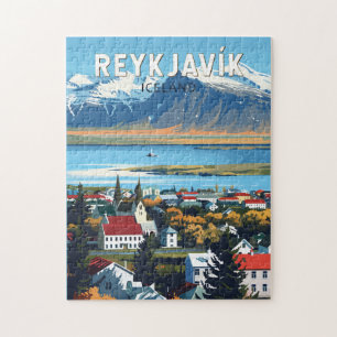 Reykjavík Iceland Travel Art Vintage Jigsaw Puzzle