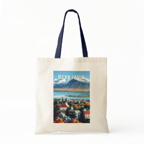 Reykjavík Iceland Travel Art Vintage Tote Bag