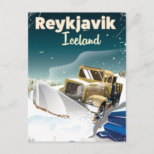 Reykjavik Iceland travel print Postcard