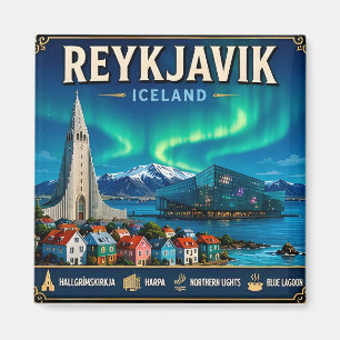 🧲 Reykjavik Iceland Vacation Memory For Travelers Magnet