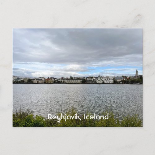 Reykjavik Iceland View from Tjornin Personalize Postcard