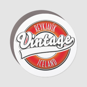 Reykjavík Iceland vitnage logo Car Magnet