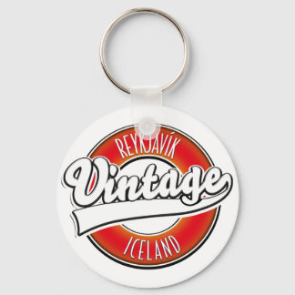 Reykjavík Iceland vitnage logo Keychain