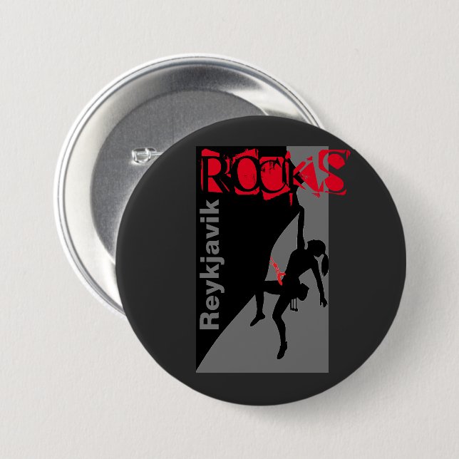 Reykjavik Rocks Button (Front & Back)