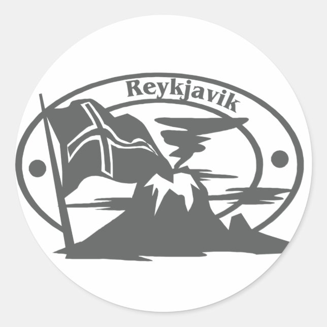 Reykjavik Stamp Classic Round Sticker (Front)