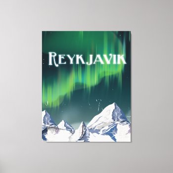 Reykjavik Vintage Travel Poster Canvas Print by bartonleclaydesign at Zazzle