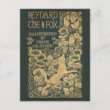 Reynard the Fox Antique Victorian Book Postcard