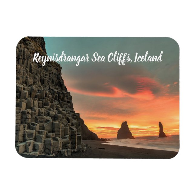 Reynisdrangar Sea Cliffs Iceland stylized Magnet (Horizontal)