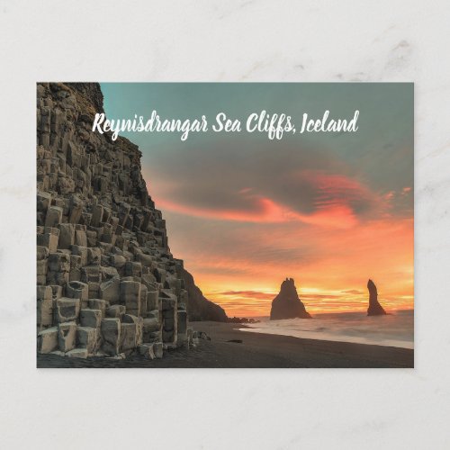 Reynisdrangar Sea Cliffs Iceland stylized Postcard