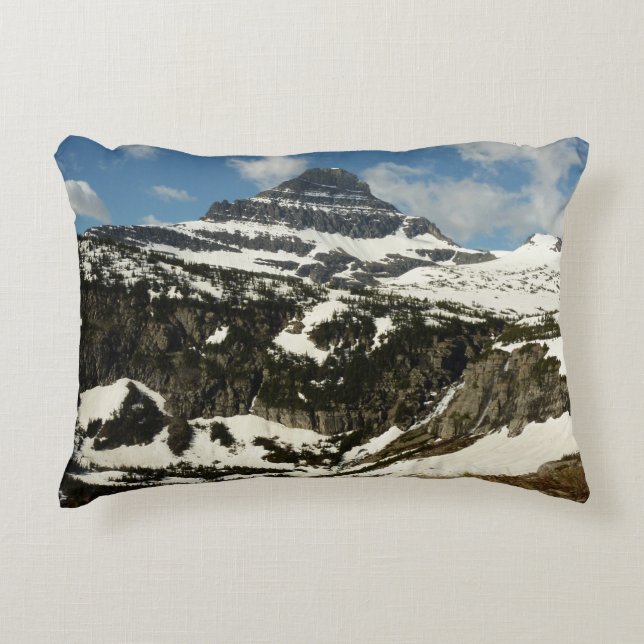 Reynolds Mountain from Logan Pass at Glacier Park Accent Pillow (Front)