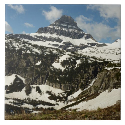 Reynolds Mountain from Logan Pass at Glacier Park Ceramic Tile