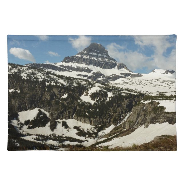Reynolds Mountain from Logan Pass at Glacier Park Cloth Placemat (Front)