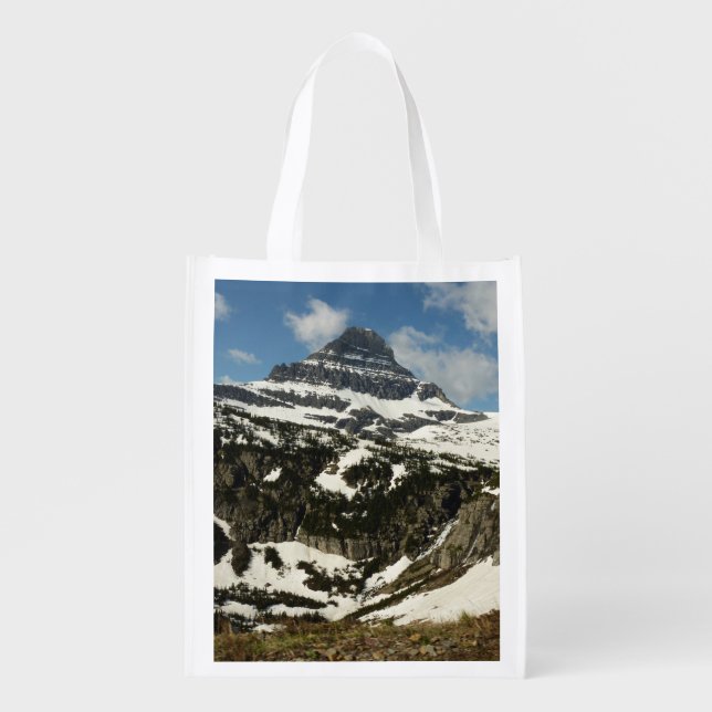 Reynolds Mountain from Logan Pass at Glacier Park Grocery Bag (Front)