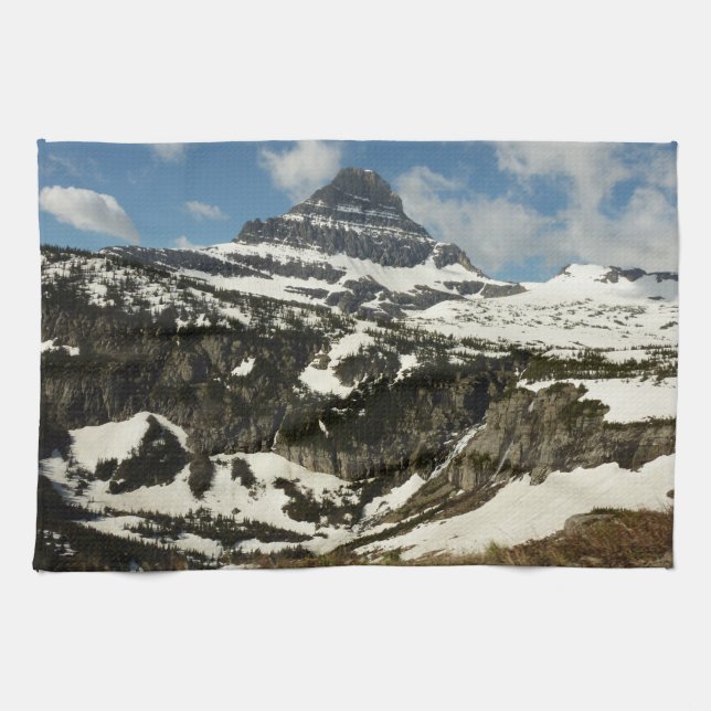 Reynolds Mountain from Logan Pass at Glacier Park Kitchen Towel (Horizontal)