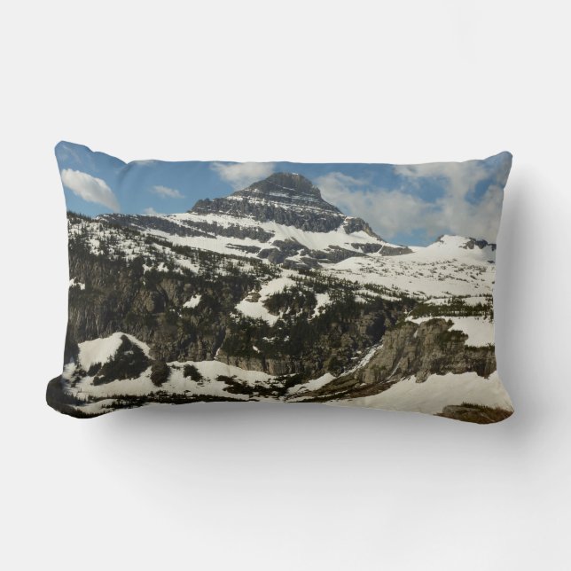 Reynolds Mountain from Logan Pass at Glacier Park Lumbar Pillow (Front)