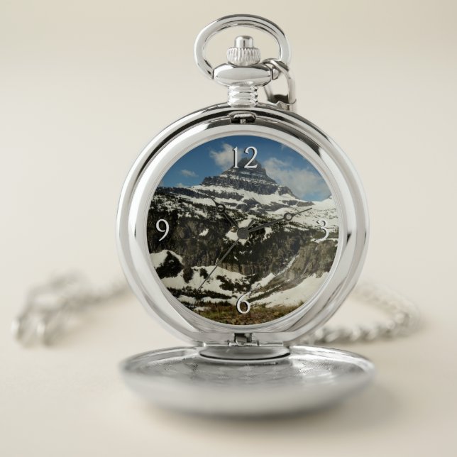 Reynolds Mountain from Logan Pass at Glacier Park Pocket Watch (Inside)