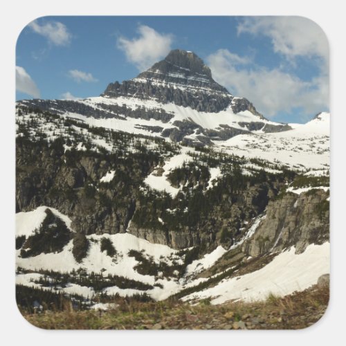 Reynolds Mountain from Logan Pass at Glacier Park Square Sticker