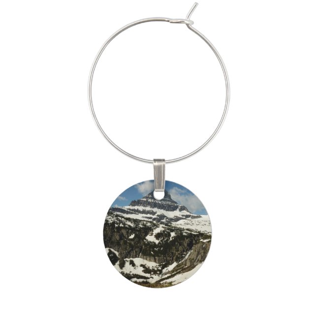 Reynolds Mountain from Logan Pass at Glacier Park Wine Charm (Front)