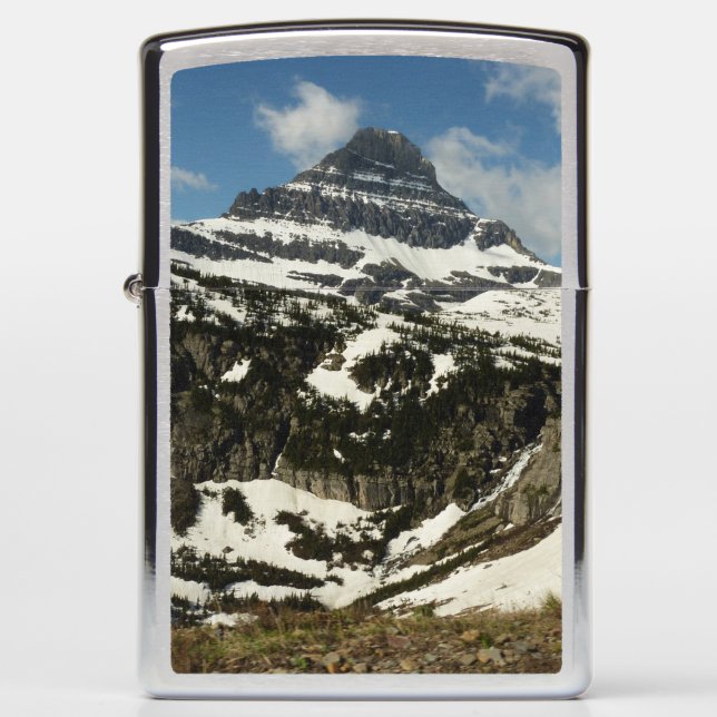 Reynolds Mountain from Logan Pass at Glacier Park Zippo Lighter (Front)