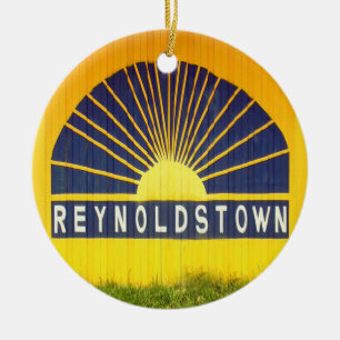 Reynoldstown,Atlanta,Georgia,Merry Christmas Y'all Ceramic Ornament