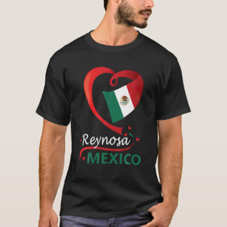 Reynosa Tamaulipas Mexico Heart Flag Mexicana Cora T-Shirt