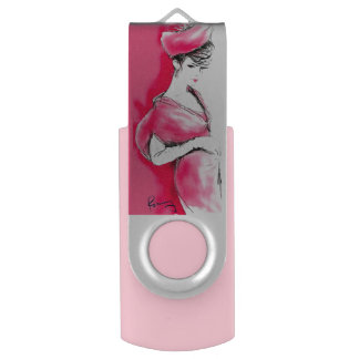 RFanti-PinkWhiteGirl Decorated USB Flash Drive