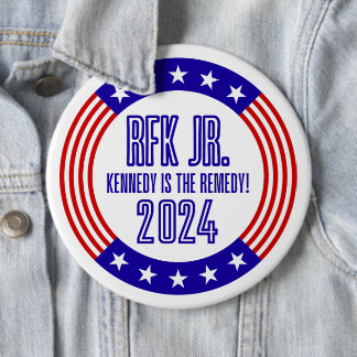 RFK Jr "Kennedy is the Remedy" 2024 Campaign Button