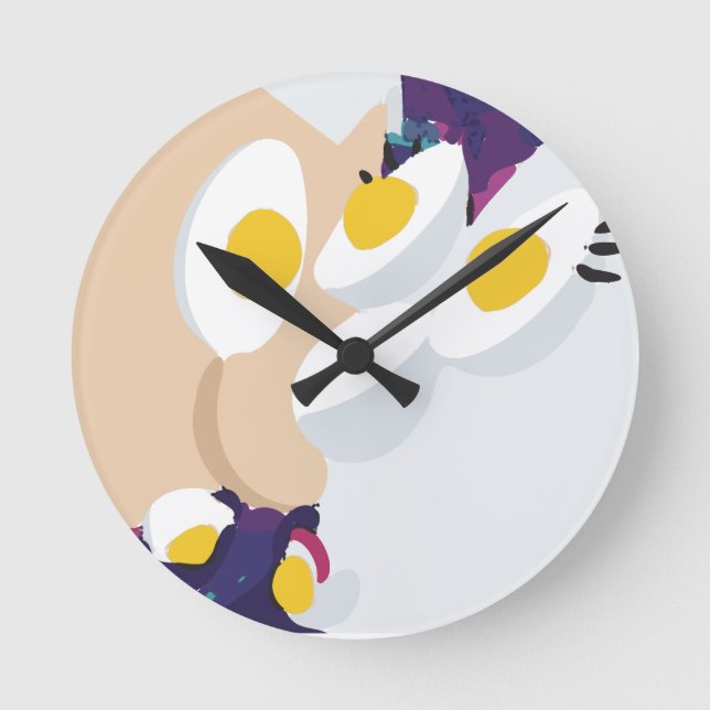 RG RA Egg Art Round Clock (Front)