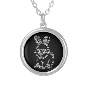 RG RA Egg Art Silver Plated Necklace