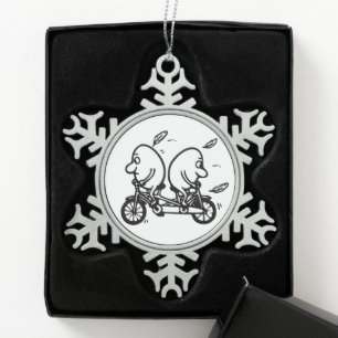 RG RA Egg Art Snowflake Pewter Christmas Ornament
