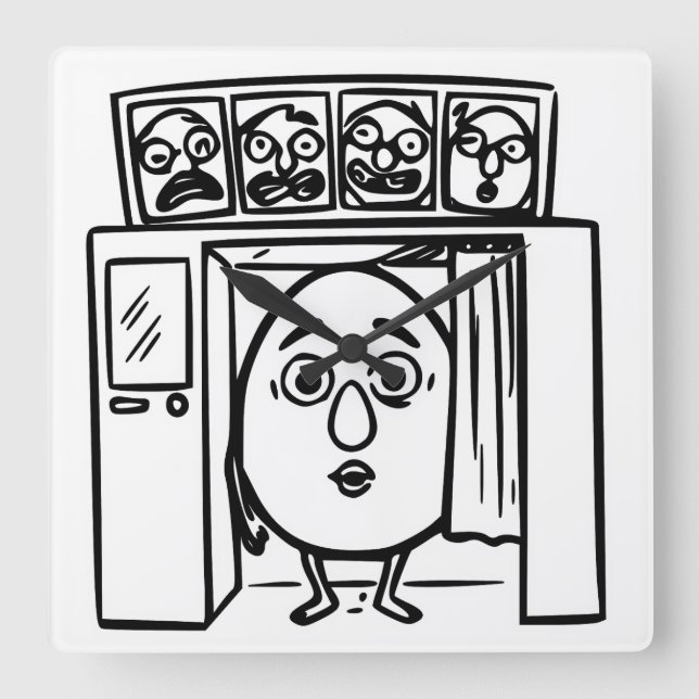 RG RA Egg Art Square Wall Clock (Front)