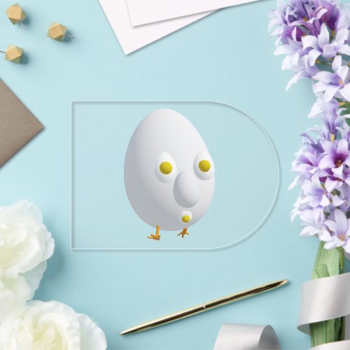 RG & RA Quirky Egg Character Cute Design Acrylic Invitations