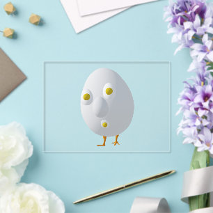 RG & RA Quirky Egg Character Cute Design Acrylic Invitations
