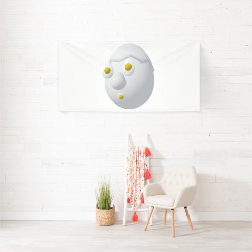 RG & RA Quirky Egg Character Cute Design Banner