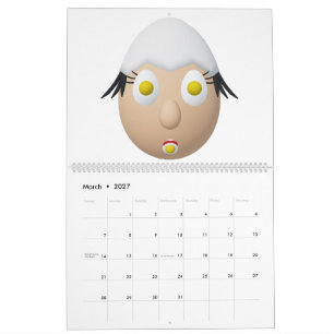RG & RA Quirky Egg Character Cute Design Calendar